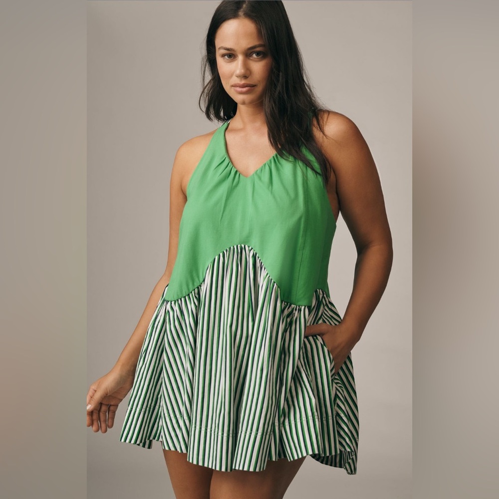 โจ Anthropologie Spring Fling Racerback Babydoll Mini Dress Sz XL - Picture 4 of 9